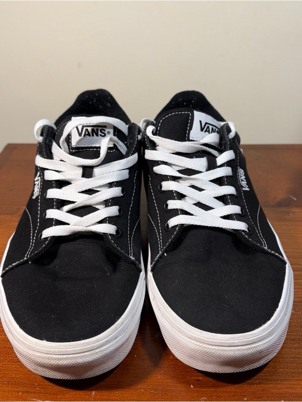 Vans Black & White Canvas Low-Top Sneakers